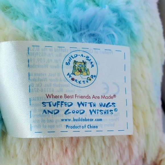 Build A Bear Bunny Rabbit Plush Tie Dye Pastel Rainbow Stuffed Animal Easter BAB - Picture 10 of 11
